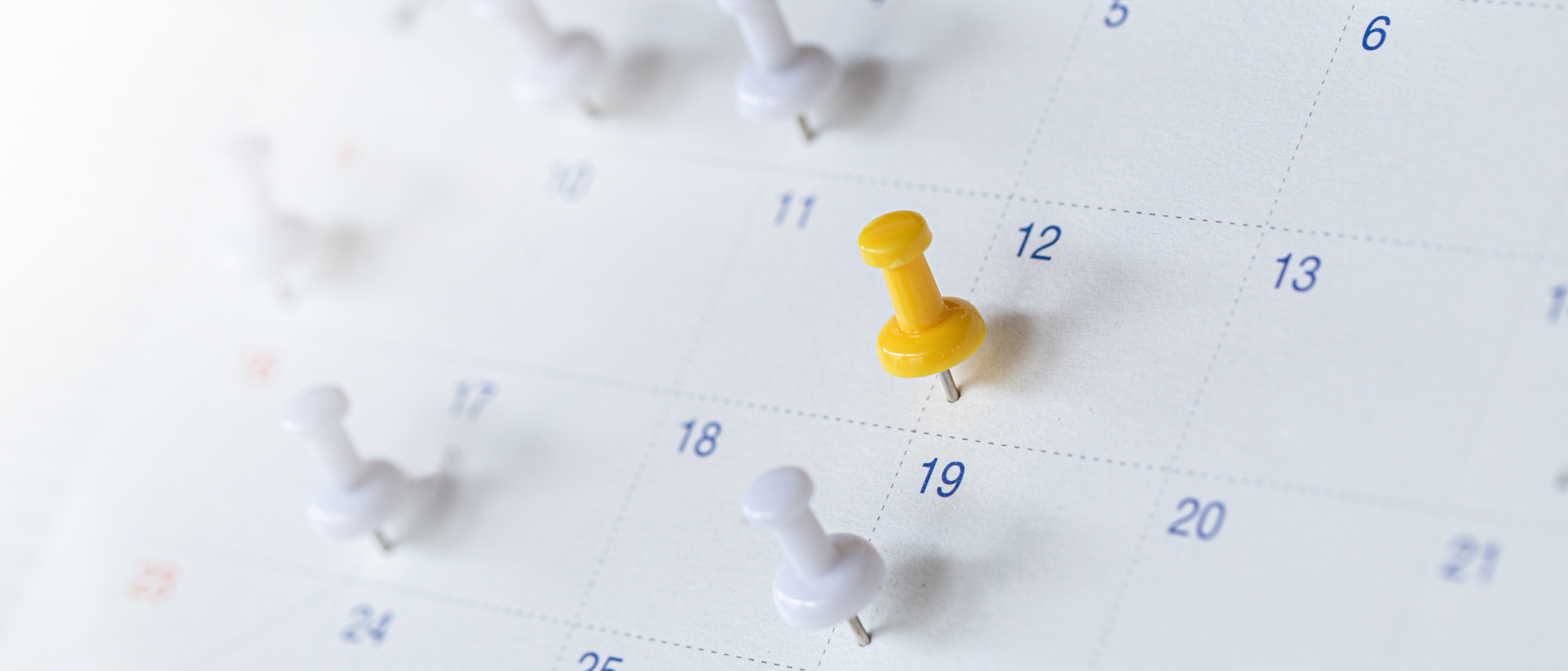 Drawing pins in a calendar