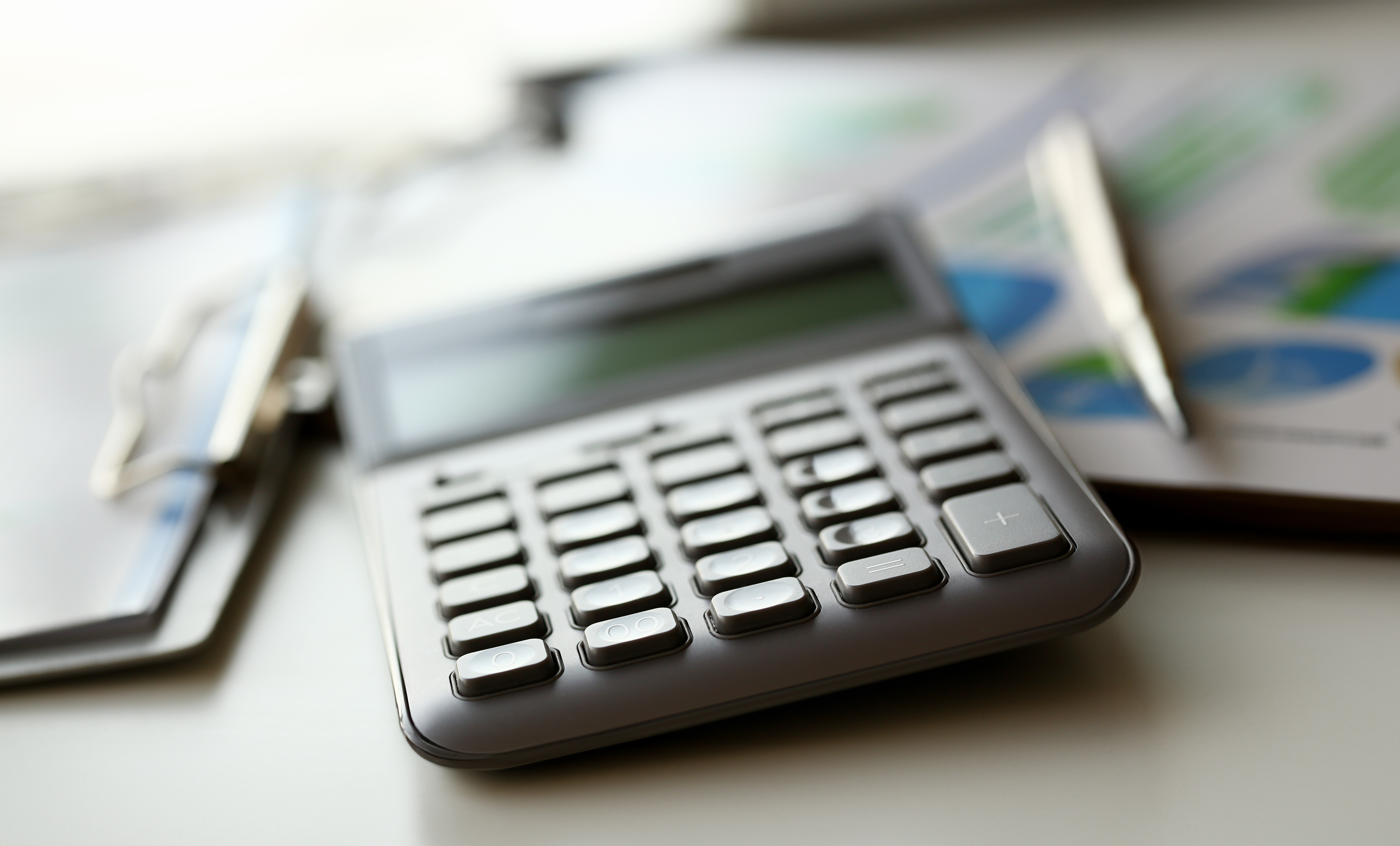 Calculator on a desk
