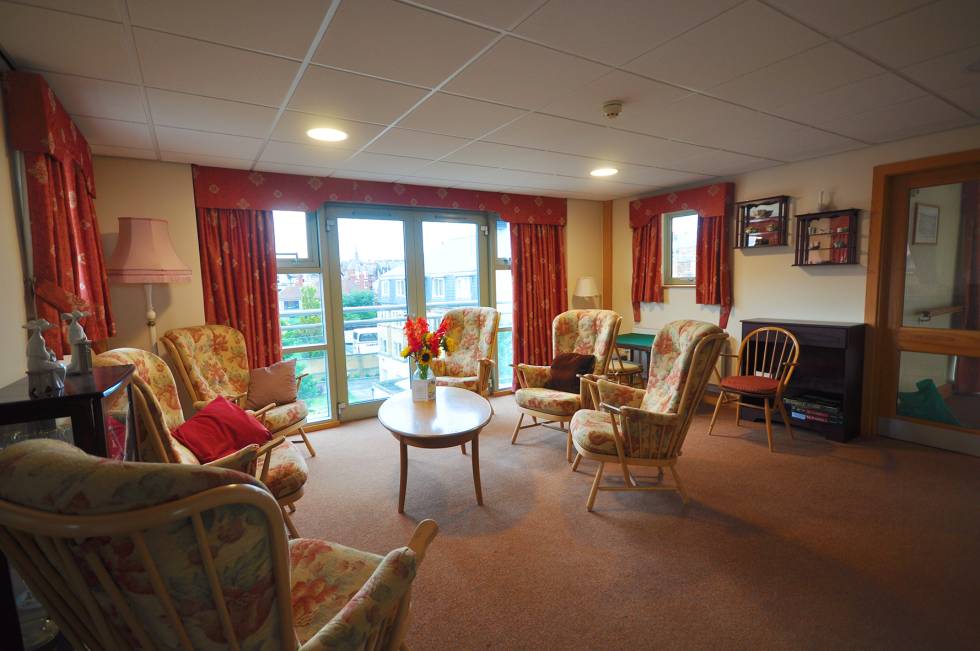Communal lounge at Dulverton Hall
