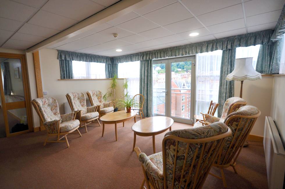 Communal lounge at Dulverton Hall