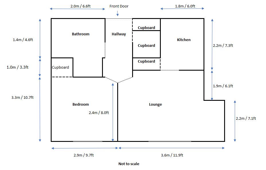 The flat layout at Dulverton Hall
