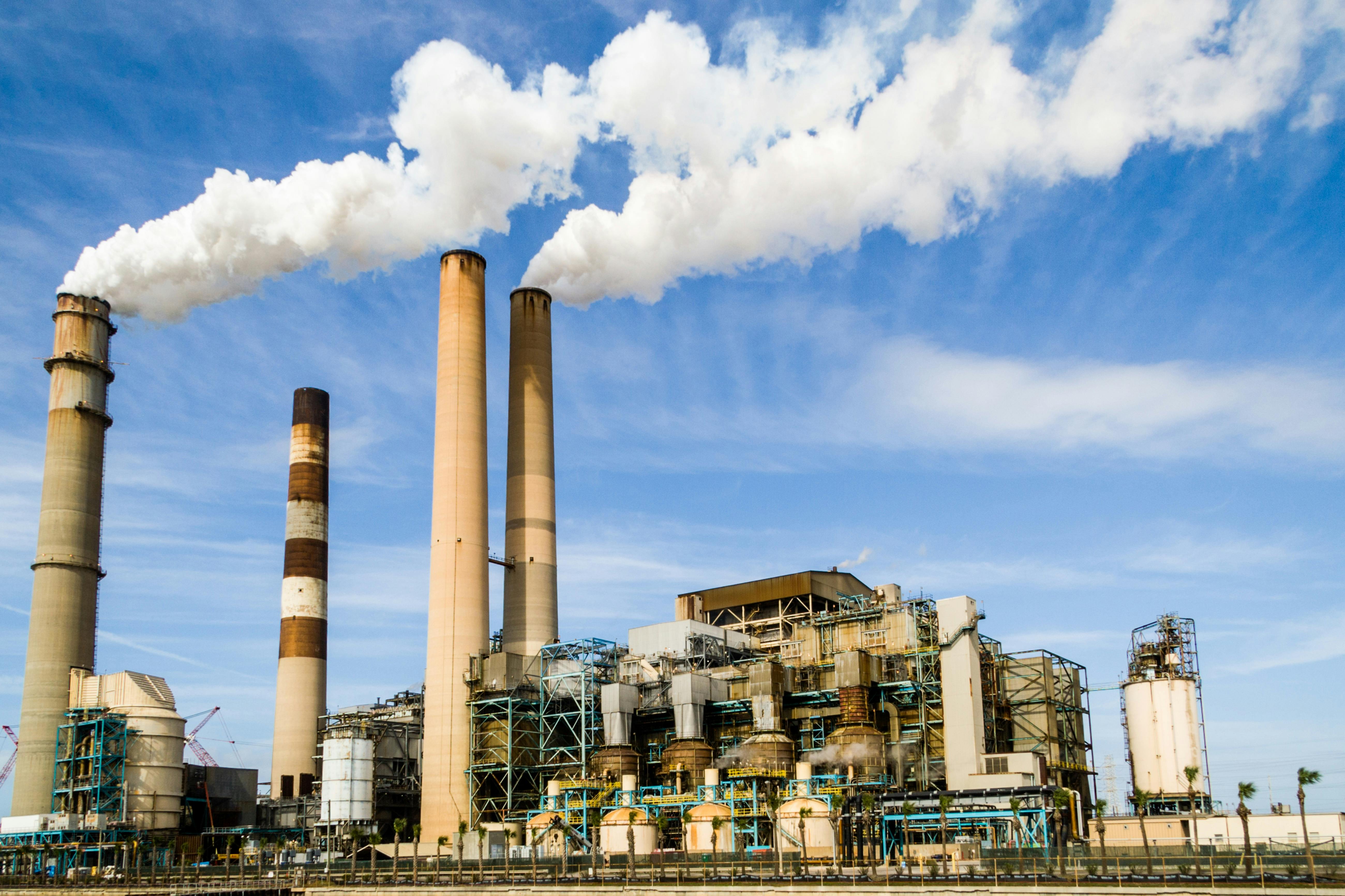 Methane emissions from a factory