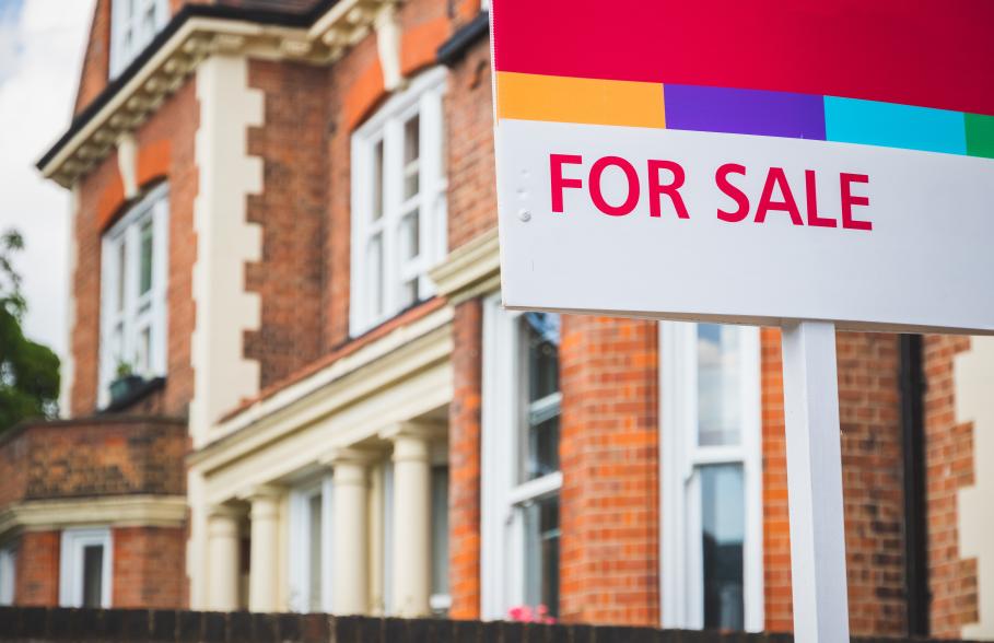 For Sale Sign Outside House