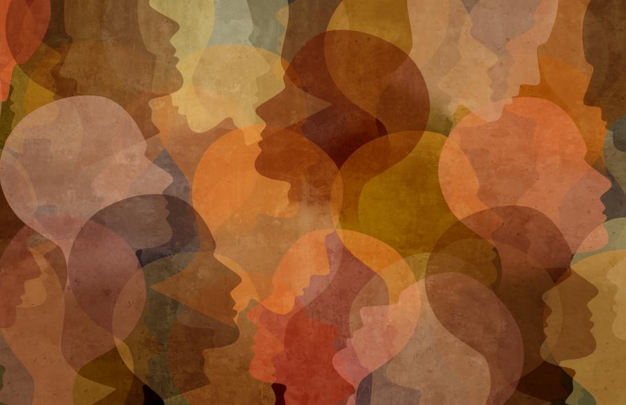 Images of generic headshots in different colours