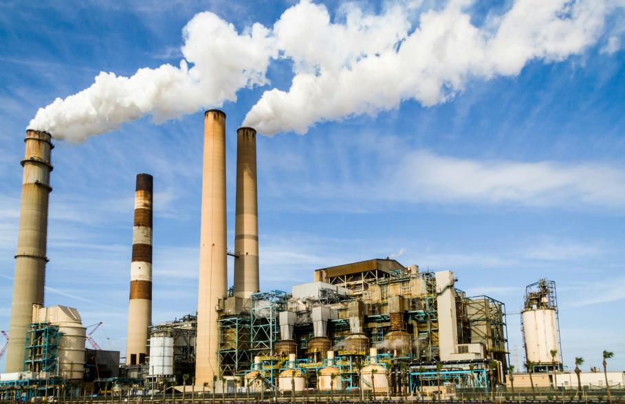 Methane emissions from a factory