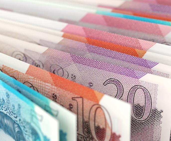 A selection of British bank notes