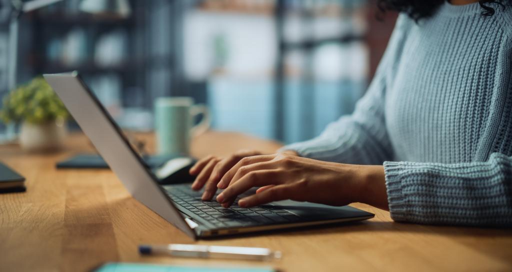 Person on laptop at home