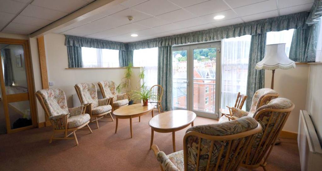 Communal lounge at Dulverton Hall